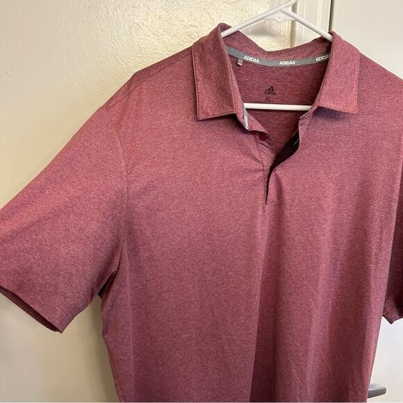 Adidas Heathered Maroon Men's Red Polo Shirt Size XL - Picture 4 of 7